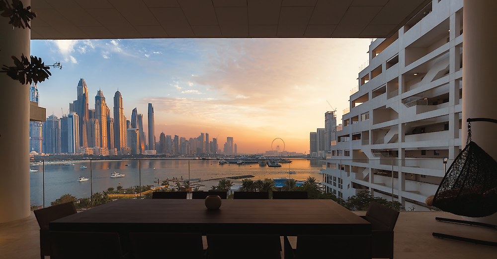 High-angle view of a completed residential development in The Valley, Dubai, showcasing ready-to-move-in secondary market properties.